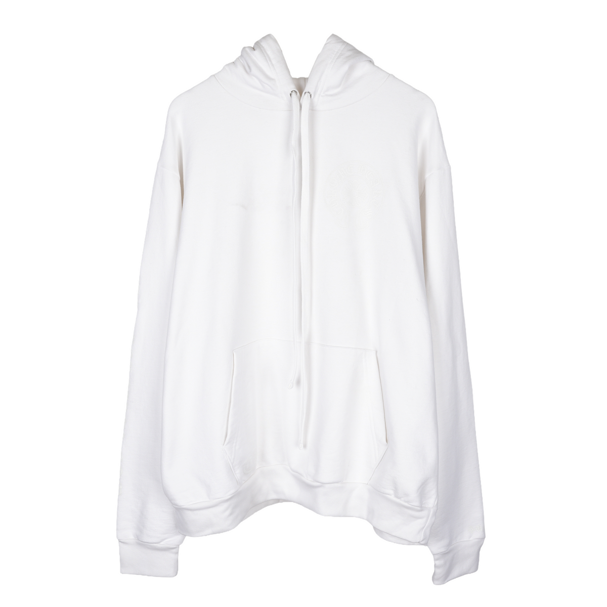 CHROME HEARTS WHITE ON WHITE HORSESHOE PRINT HOODIE