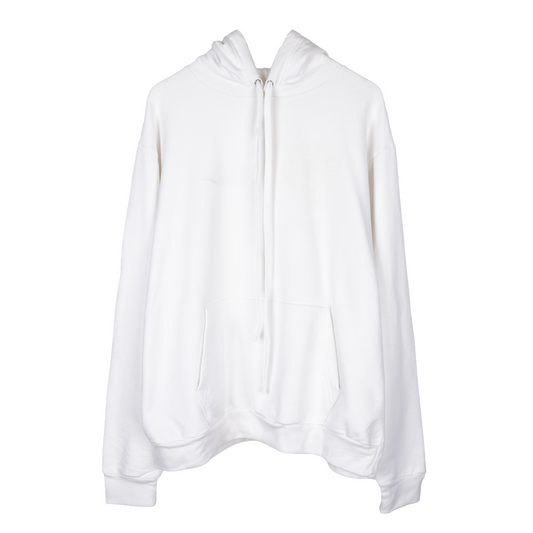 CHROME HEARTS WHITE ON WHITE HORSESHOE PRINT HOODIE
