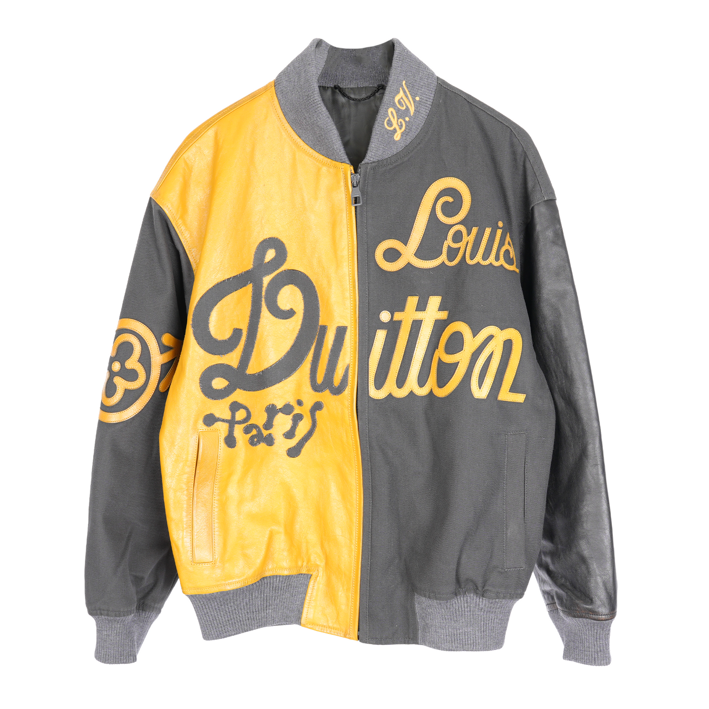 LOUIS VUITTON CANVAS LEATHER BOMBER JACKET