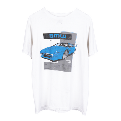 VINTAGE WHITE BMW M1 ROAD TEST TEE