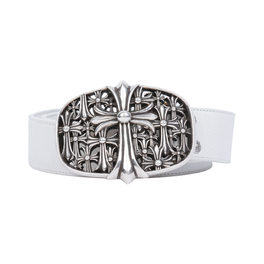 CHROME HEARTS CEMETERY BELT WHITE STRAP
