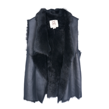 BLACK FUR VEST