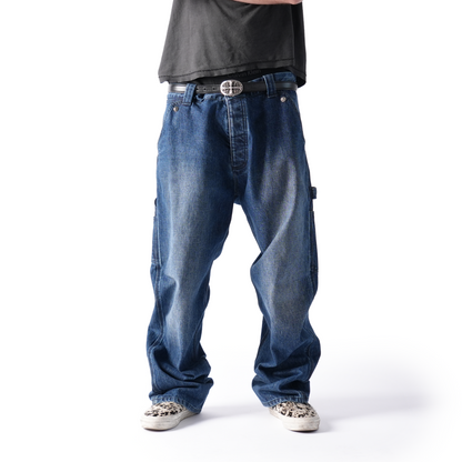 CHROME HEARTS BLUE TURBO DIESEL BAGGY JEANS