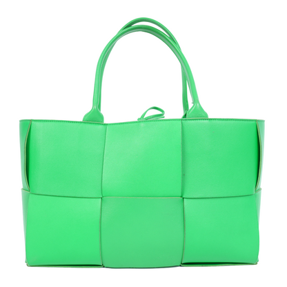 BOTTEGA VENETA LEATHER GREEN TOTE BAG