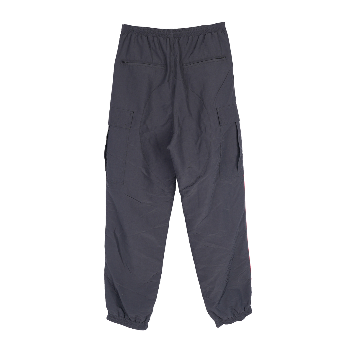 BALENCIAGA RED LINED NYLON CARGO TRACK PANTS