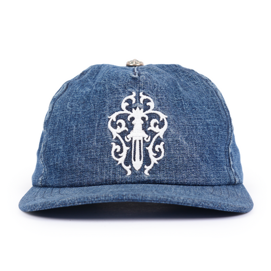 CHROME HEARTS DAGGER EMBROIDERED DENIM HAT