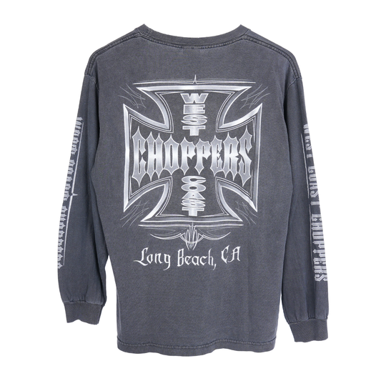 WCC LOGO GREY FADED LONG SLEEVE LONG BEACH T-SHIRT