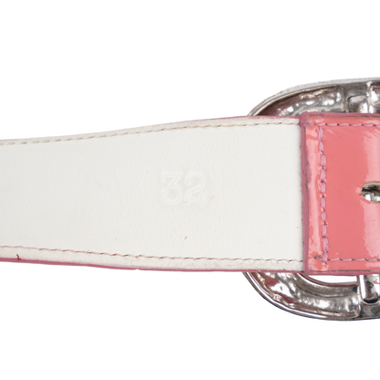CHROME HEARTS PINK PATENT LEATHER GUNSLINGER BELT