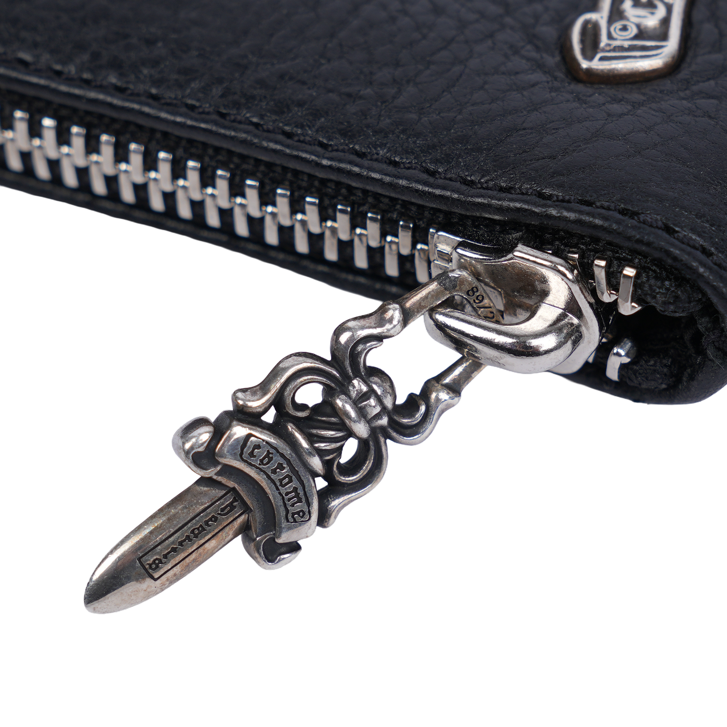 CHROME HEARTS BLACK ZIP CROSS PATCH WALLET