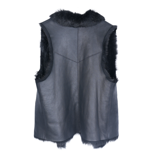 BLACK FUR VEST