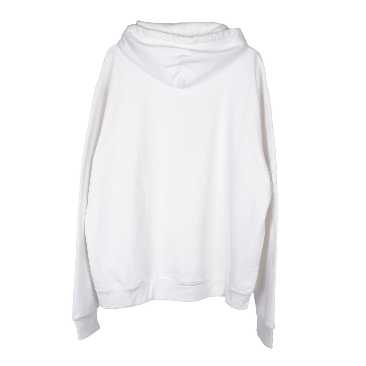 CHROME HEARTS WHITE ON WHITE HORSESHOE PRINT HOODIE
