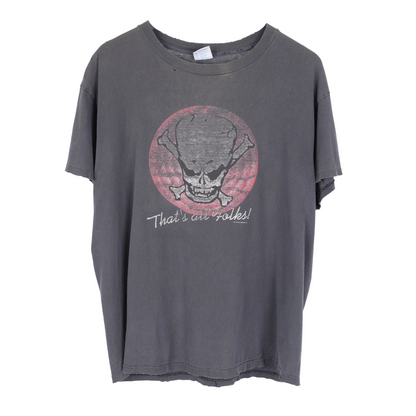 VINTAGE RED FACE SKULL 'THAT'S ALL FOLKS' TEE