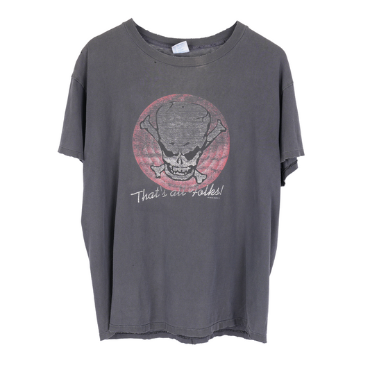 VINTAGE RED FACE SKULL 'THAT'S ALL FOLKS' TEE
