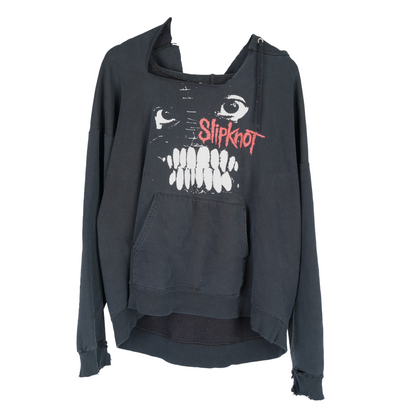 VINTAGE SLIPKNOT THRASHED MAGGOT FACE PULLOVER HOODIE