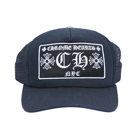 CHROME HEARTS BLACK NYC TRUCKER HAT