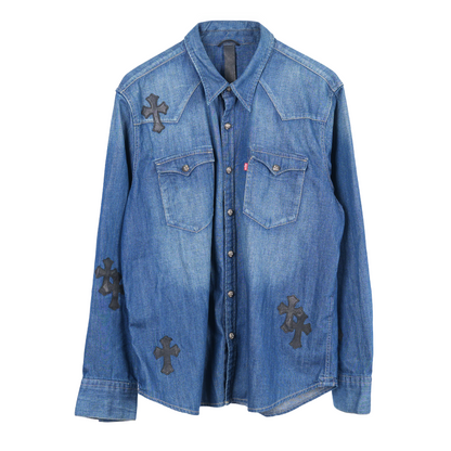 CHROME HEARTS LEVIS DENIM PATCH LIGHT BLUE JACKET
