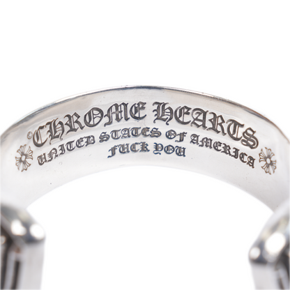 CHROME HEARTS SCROLL LOGO BANGLE .925 SILVER BRACELET
