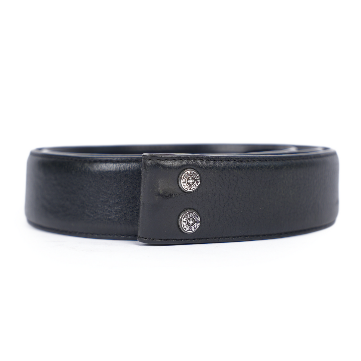 CHROME HEARTS BLACK LEATHER STRAP SZ 36