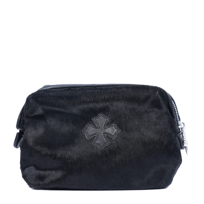 CHROME HEARTS PONY HAIR PATCH COSMETIC BAG