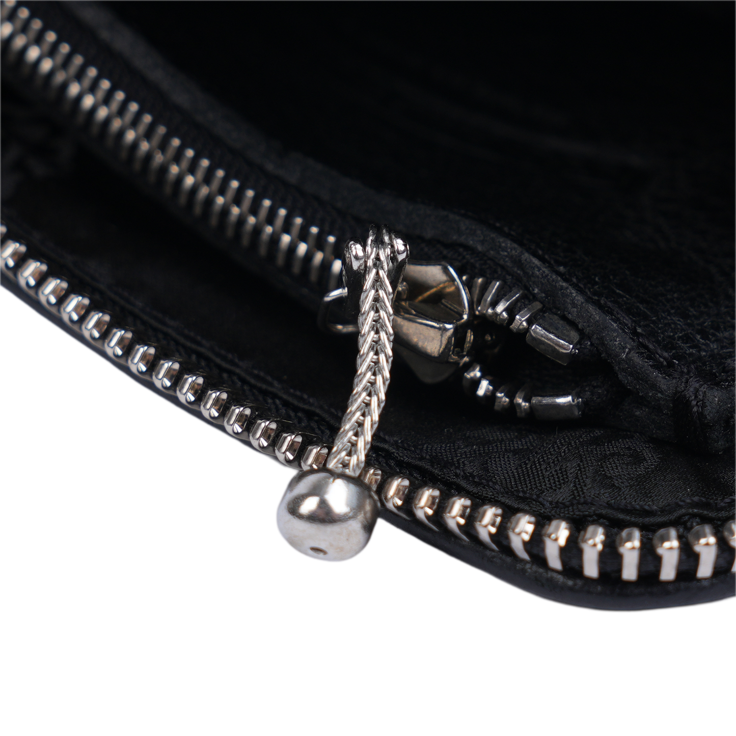 CHROME HEARTS BLACK ZIP CROSS PATCH WALLET