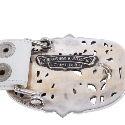 CHROME HEARTS CEMETERY BELT WHITE STRAP