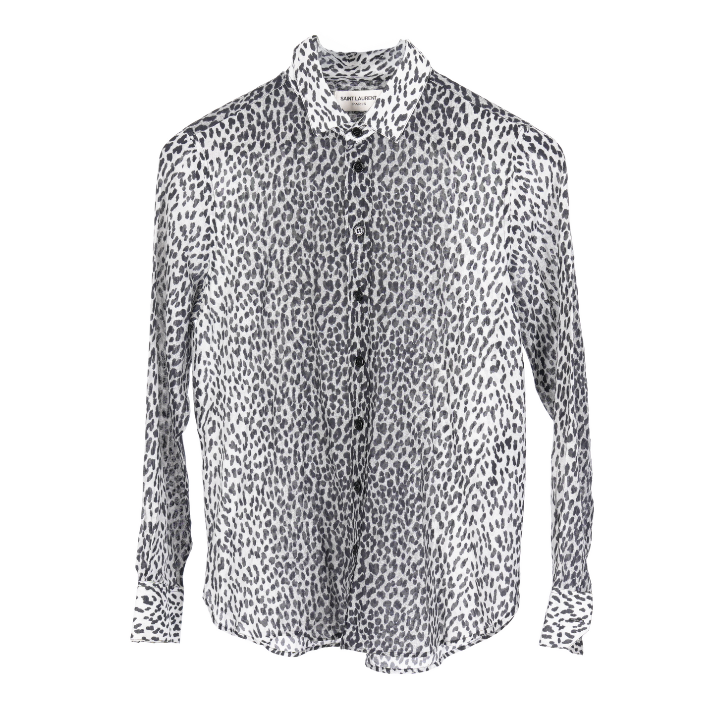 SAINT LAURENT PARIS BABY CAT PORINT BUTTON UP SHIRT