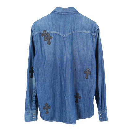 CHROME HEARTS LEVIS DENIM PATCH LIGHT BLUE JACKET