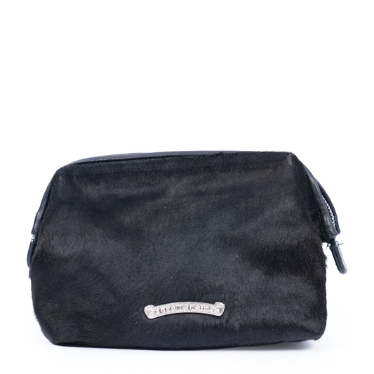 CHROME HEARTS PONY HAIR PATCH COSMETIC BAG