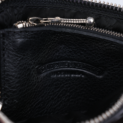 CHROME HEARTS BLACK ZIP CROSS PATCH WALLET