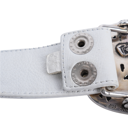 CHROME HEARTS CEMETERY BELT WHITE STRAP