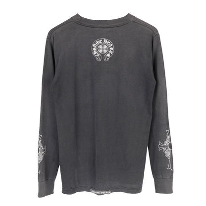 CHROME HEARTS FADED VINTAGE DAGGER POCKET CROSS LONG SLEEVE TEE