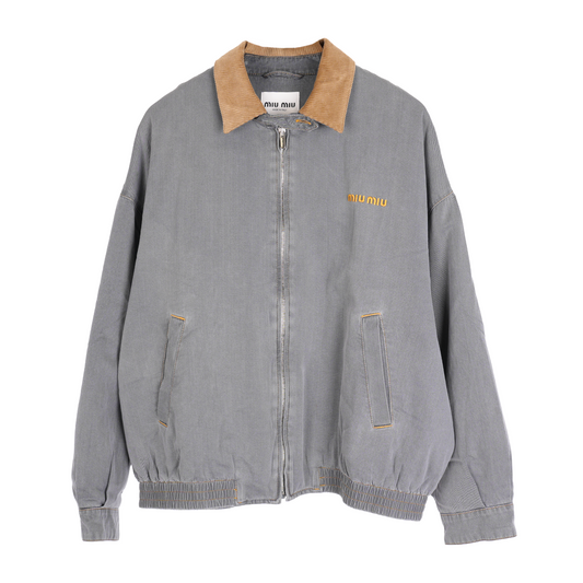 Miu Miu Velvet Trim Bomber Jacket