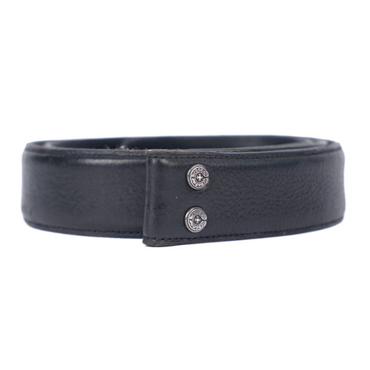 CHROME HEARTS BLACK LEATHER STRAP