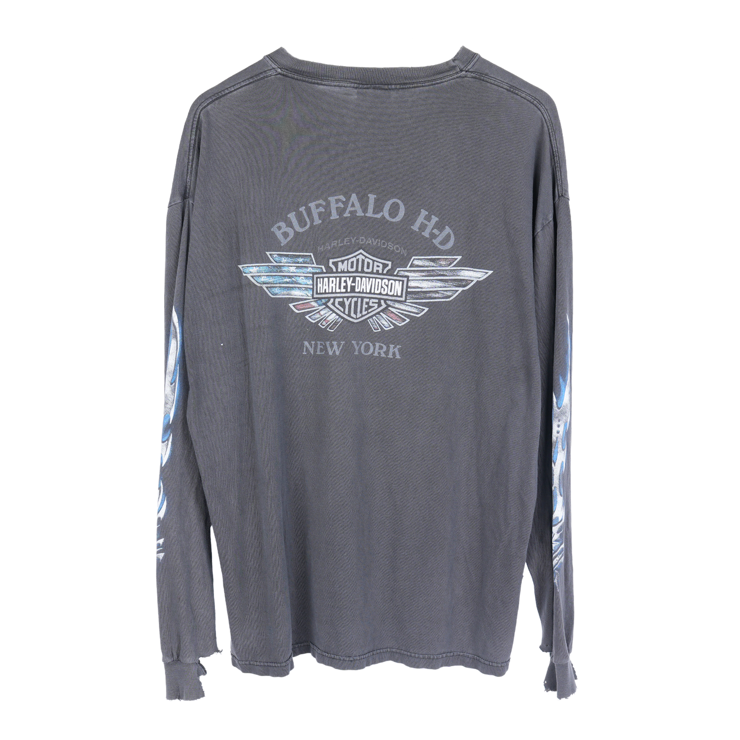 VINTAGE HARLEY DAVIDSON BLUE FLAME LONG SLEEVE TEE