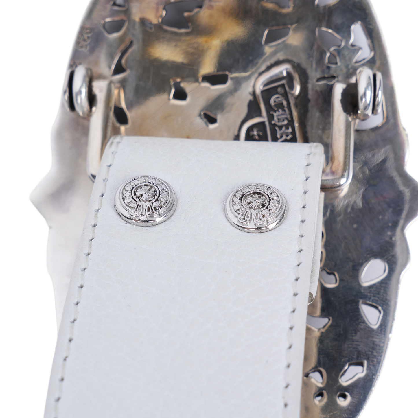 CHROME HEARTS CEMETERY BELT WHITE STRAP