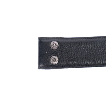 CHROME HEARTS BLACK LEATHER STRAP SZ 36