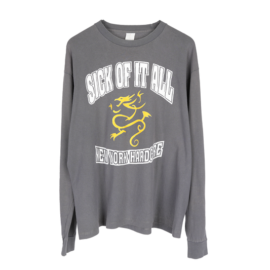 VINTAGE SICK OF IT ALL NEW YORK HARDCORE FADED LONG SLEEVE TEE