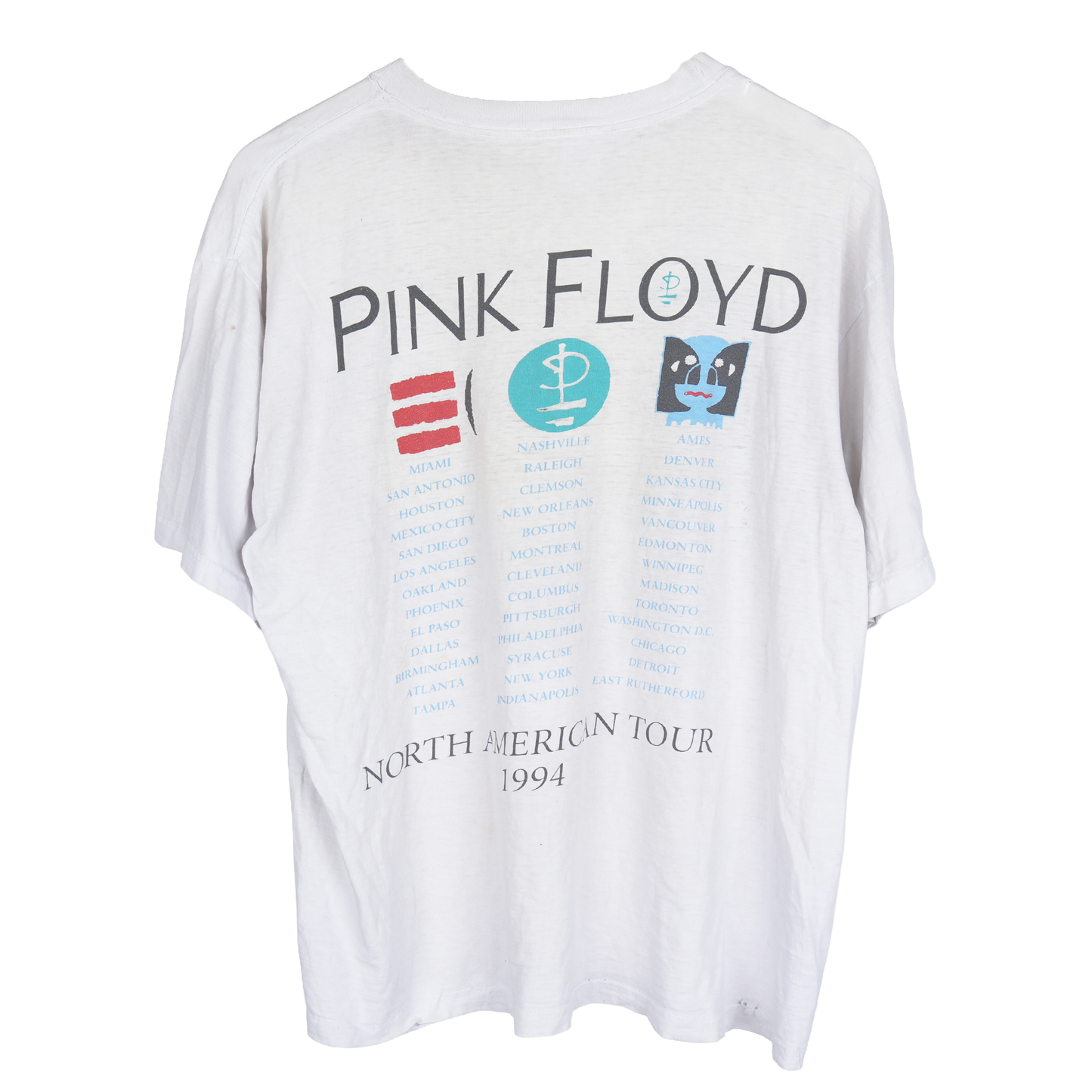 PINK FLOYD 1994 AMERICAN WORLD TOUR WHITE T-SHIRT