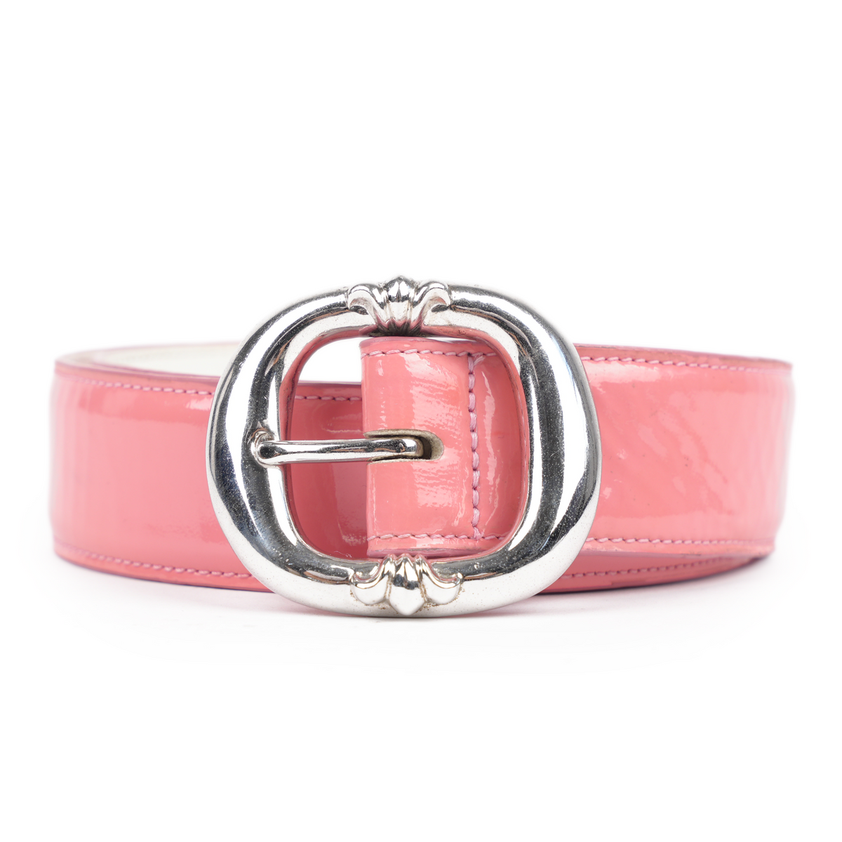 CHROME HEARTS PINK PATENT LEATHER GUNSLINGER BELT