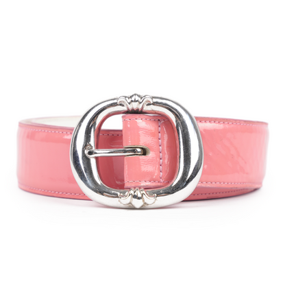 CHROME HEARTS PINK PATENT LEATHER GUNSLINGER BELT
