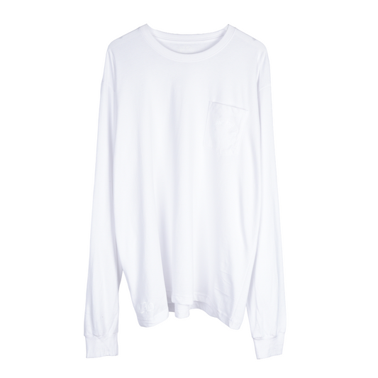 CHROME HEARTS WHITE FLORAL PRINT POCKET LONG SLEEVE