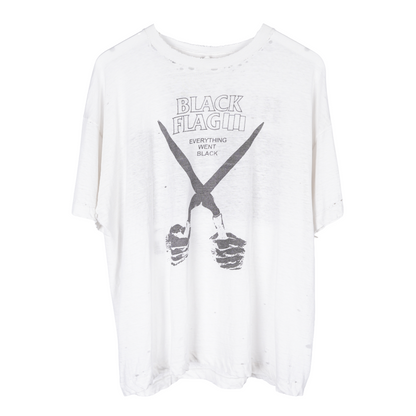VINTAGE 1980s THRASHED BLACK FLAG 'EVERYTHING WENT BLACK' TEE