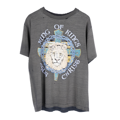 VINTAGE KING OF KINGS FADED THRASHED JESUS TEE