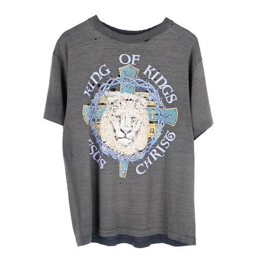 VINTAGE KING OF KINGS FADED THRASHED JESUS TEE
