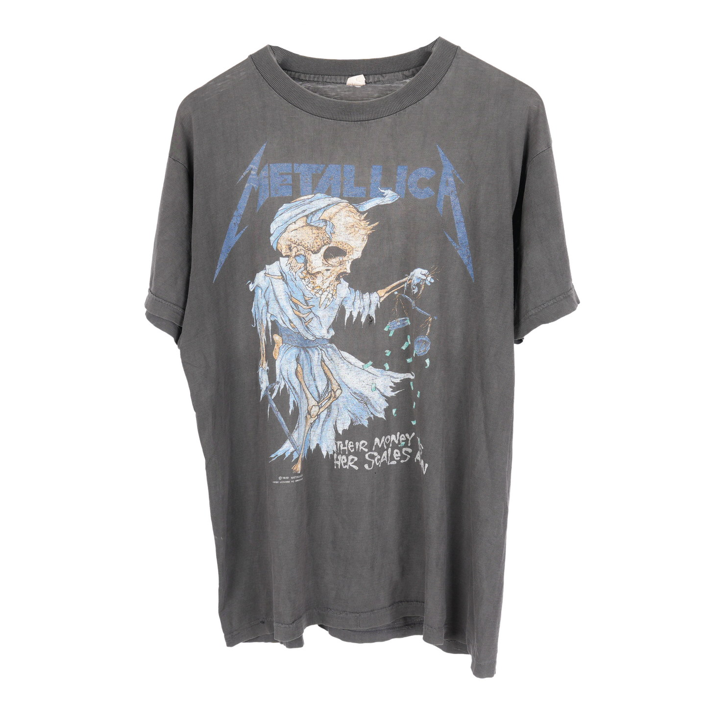 VINTAGE 1989 METALLICA THEIR MONEY TIPS HER SCALES TEE