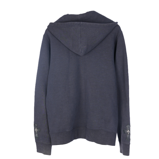 CHROME HEARTS LEATHER PATCH SLEEVE ZIP UP