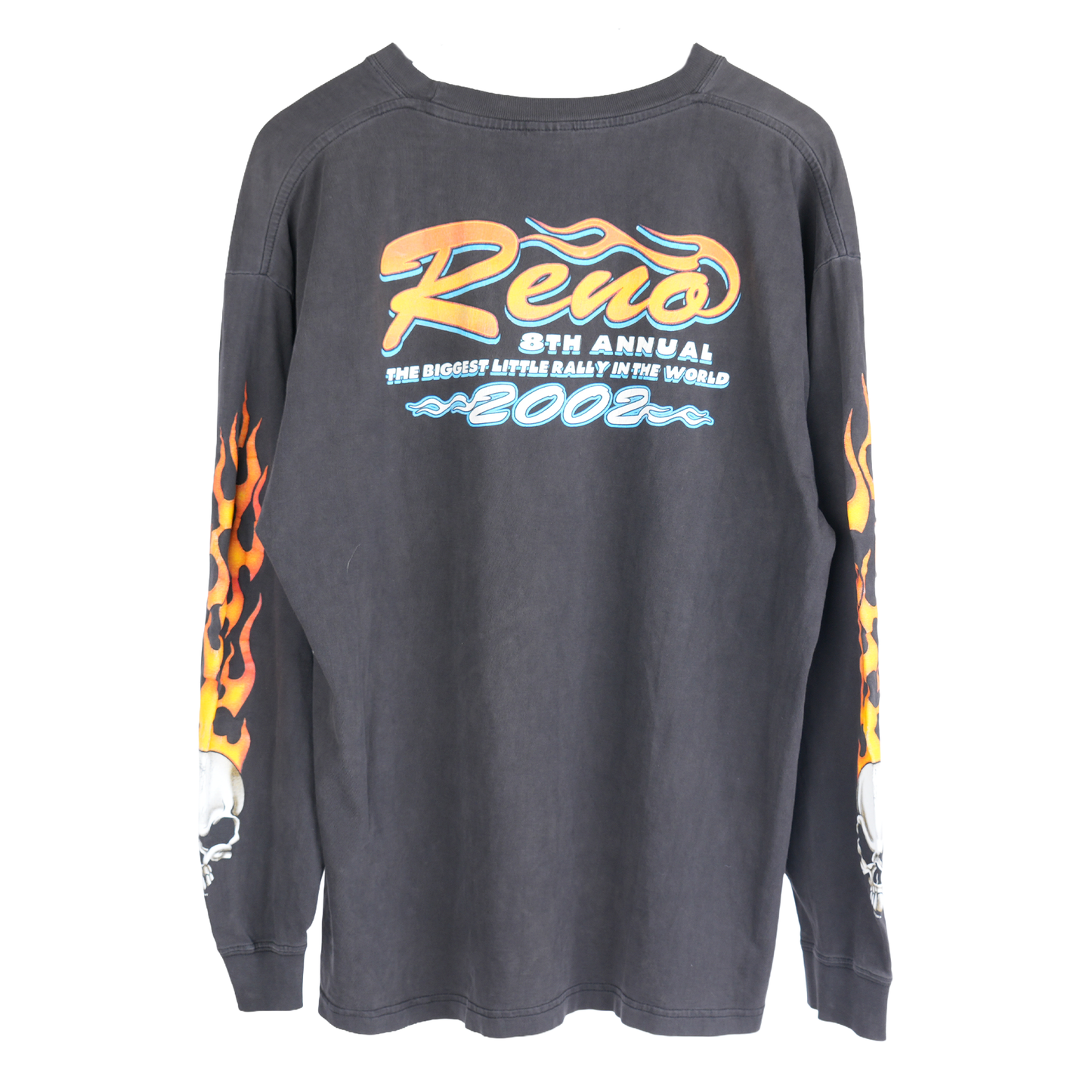 VINTAGE RENO FLAMES SKULL LONG SLEEVE TEE