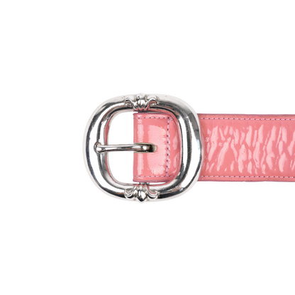 CHROME HEARTS PINK PATENT LEATHER GUNSLINGER BELT
