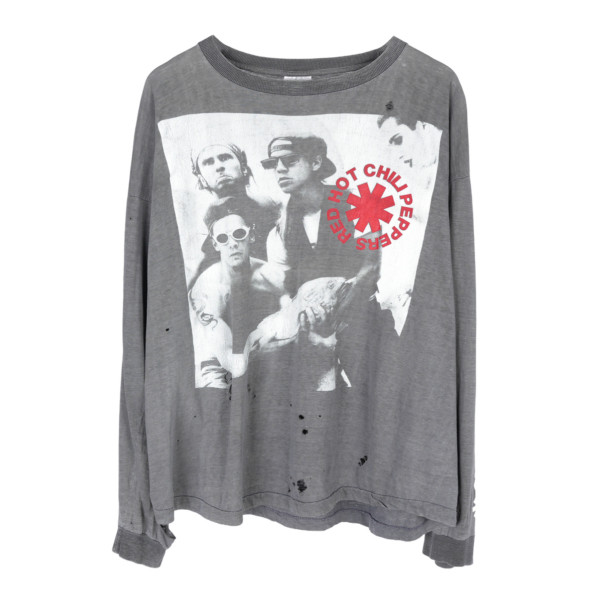 VINTAGE 1991 THRASHED RED HOT CHILI PEPPERS 'SUCK MY KISS' LONG SLEEVE TEE