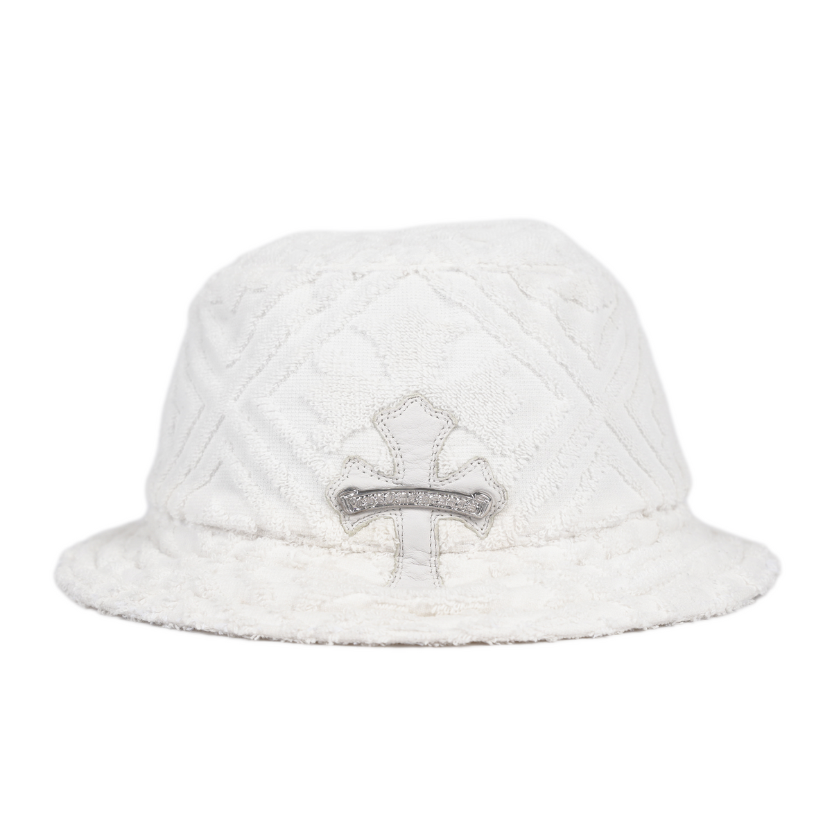CHROME HEARTS CROSS LEATHER PATCH TERRY CLOTH HAT